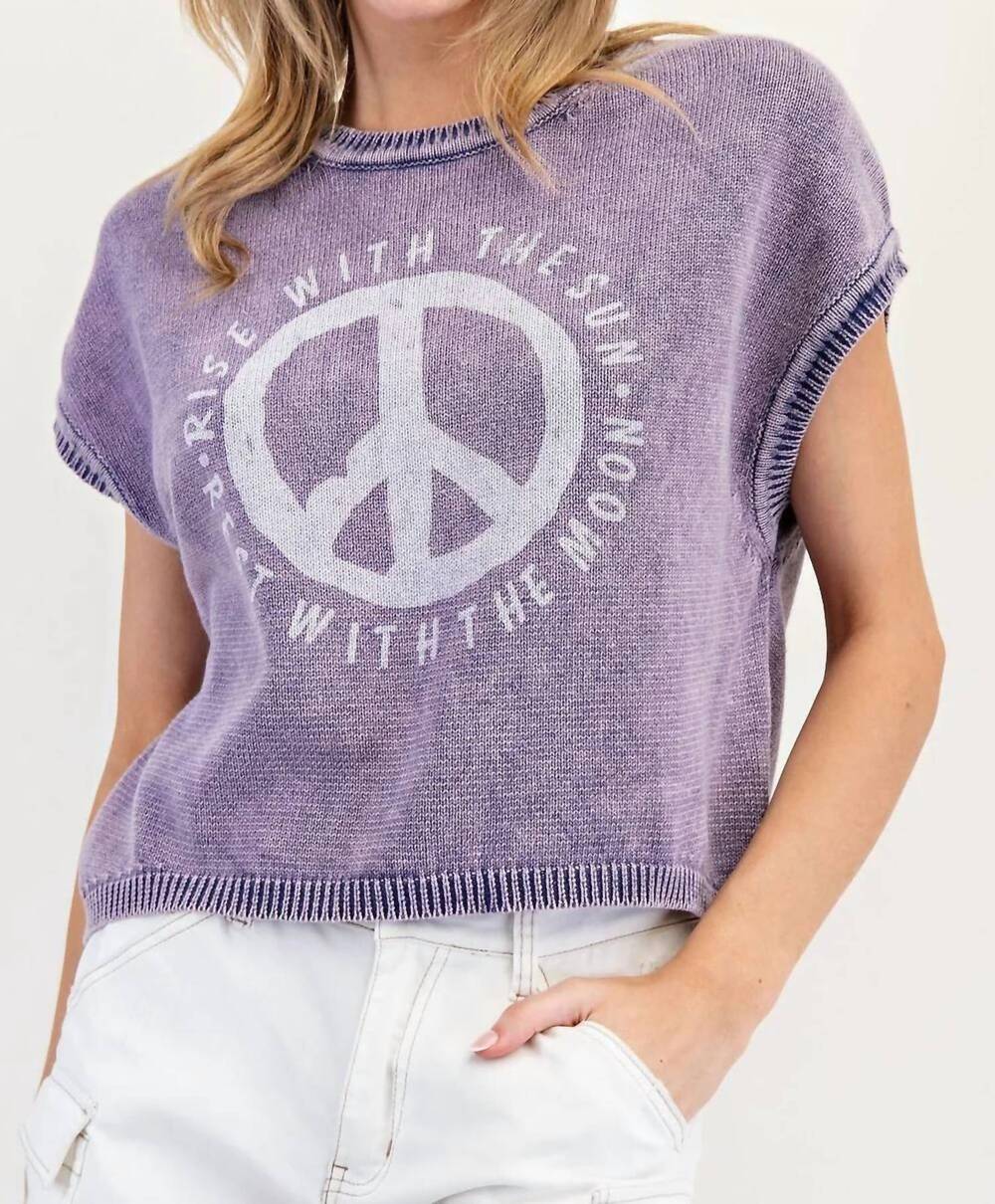 NEW EE:SOME rise with the sun peace sweater in purple